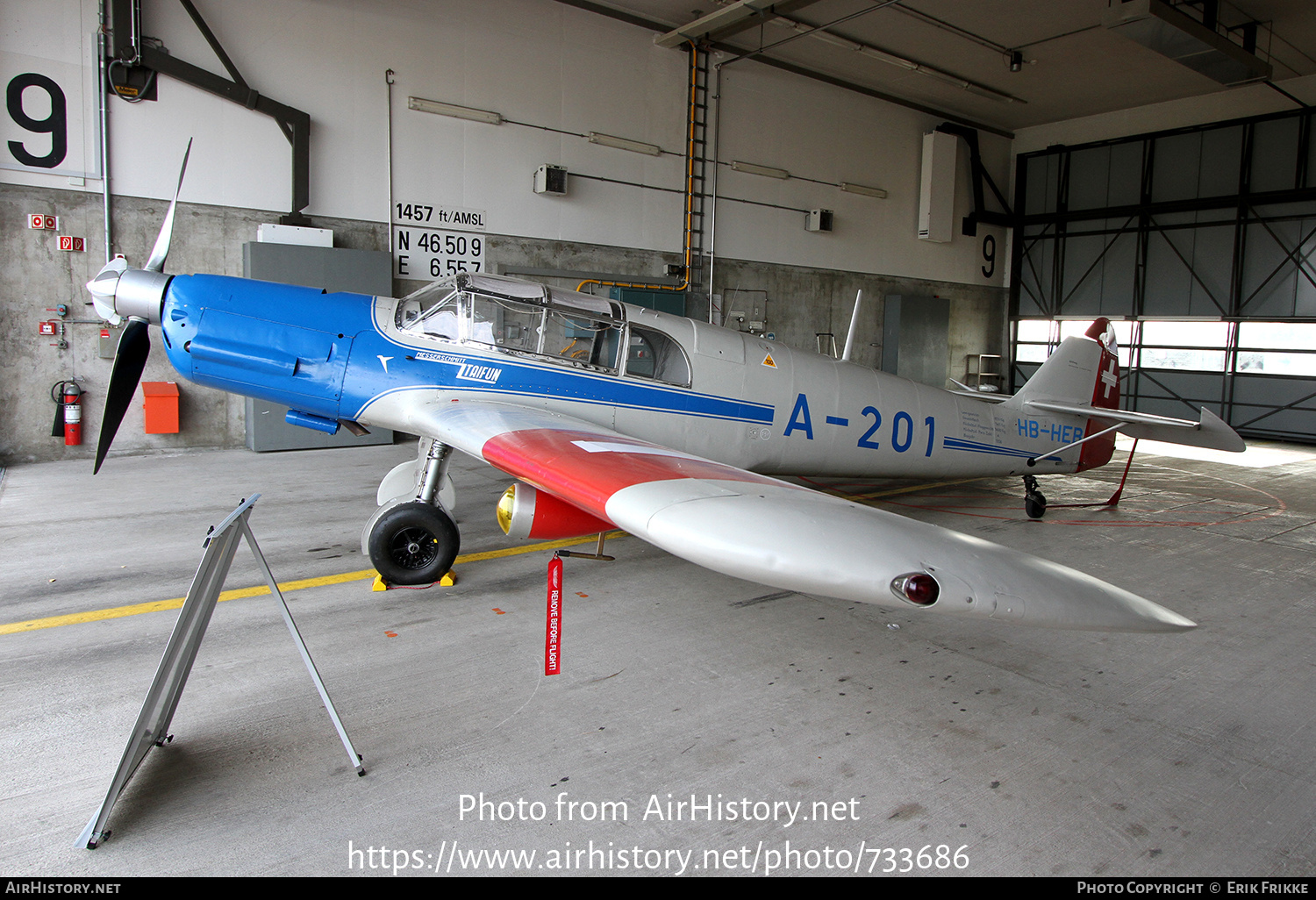 Aircraft Photo of HB-HEB / A-201 | Messerschmitt Bf-108B-1 Taifun | Switzerland - Air Force | AirHistory.net #733686