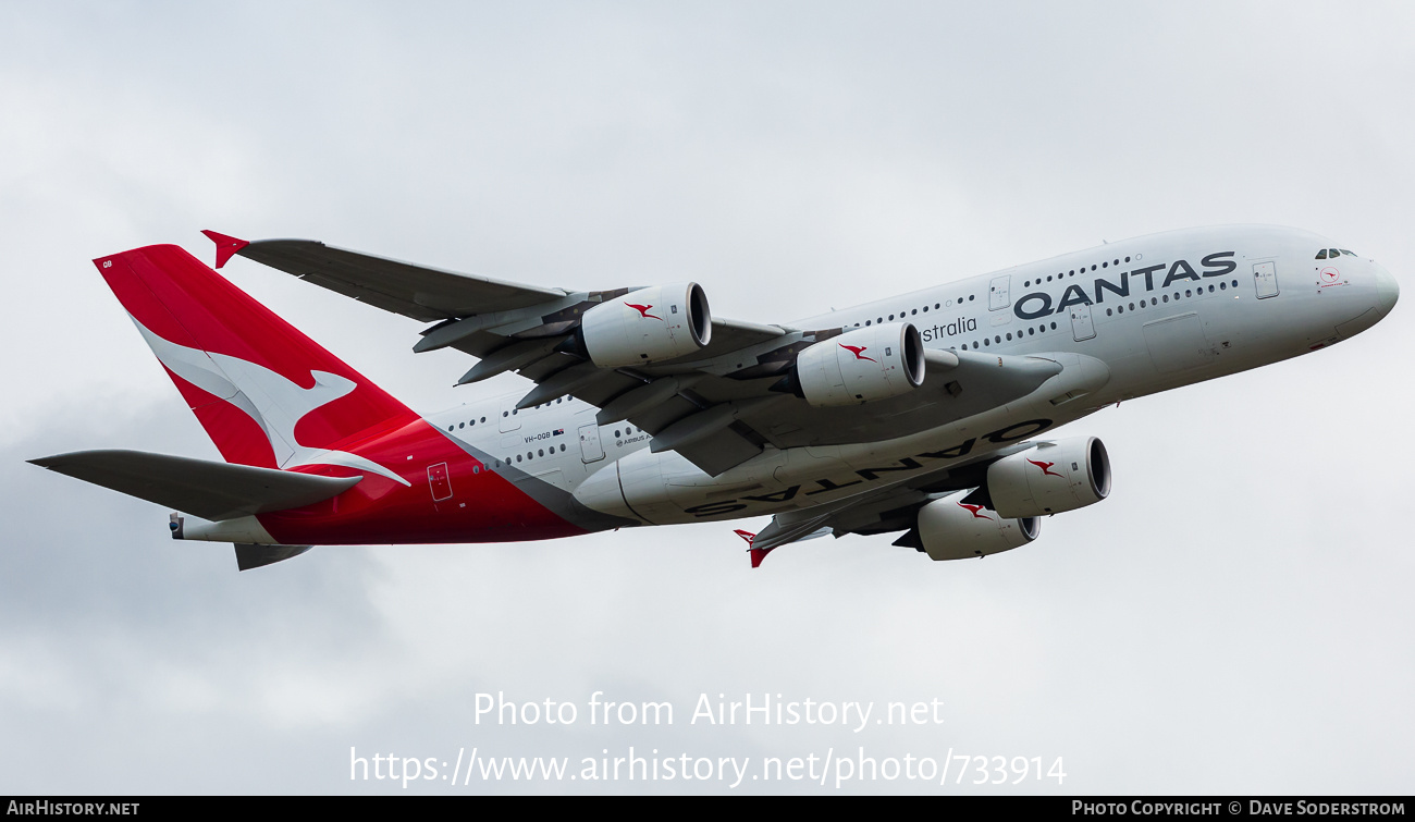 Aircraft Photo of VH-OQB | Airbus A380-842 | Qantas | AirHistory.net #733914