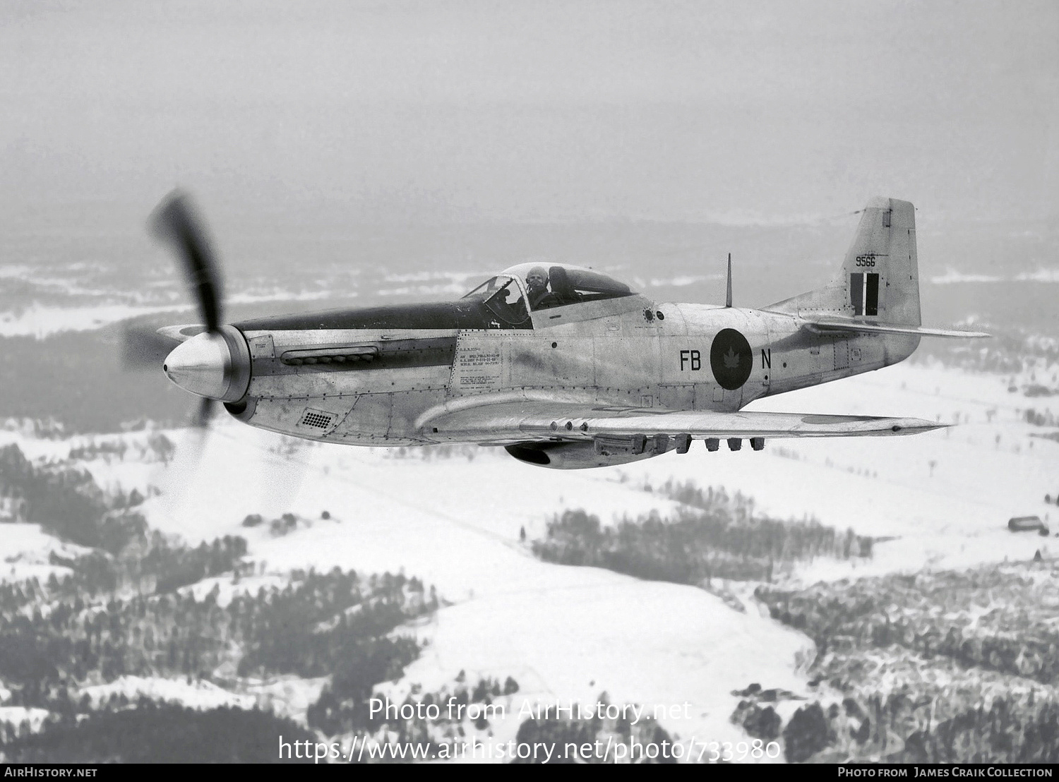 Aircraft Photo of 9566 | North American P-51D Mustang Mk4 | Canada - Air Force | AirHistory.net #733980