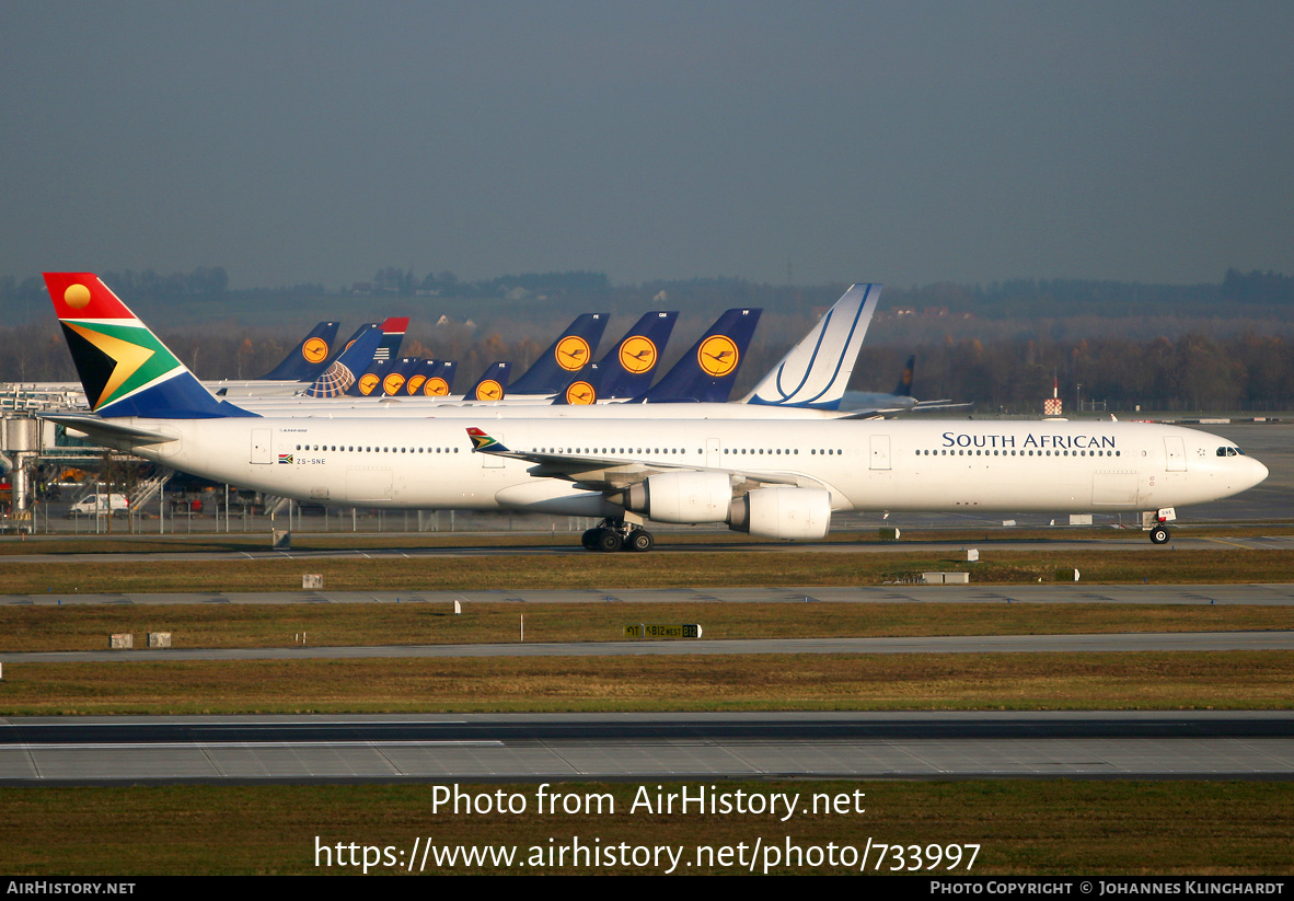 Aircraft Photo of ZS-SNE | Airbus A340-642 | South African Airways | AirHistory.net #733997