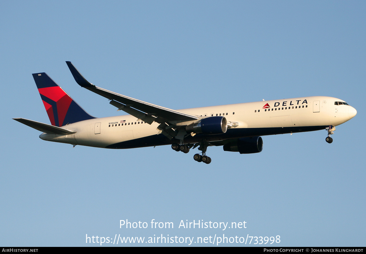 Aircraft Photo of N186DN | Boeing 767-332/ER | Delta Air Lines | AirHistory.net #733998