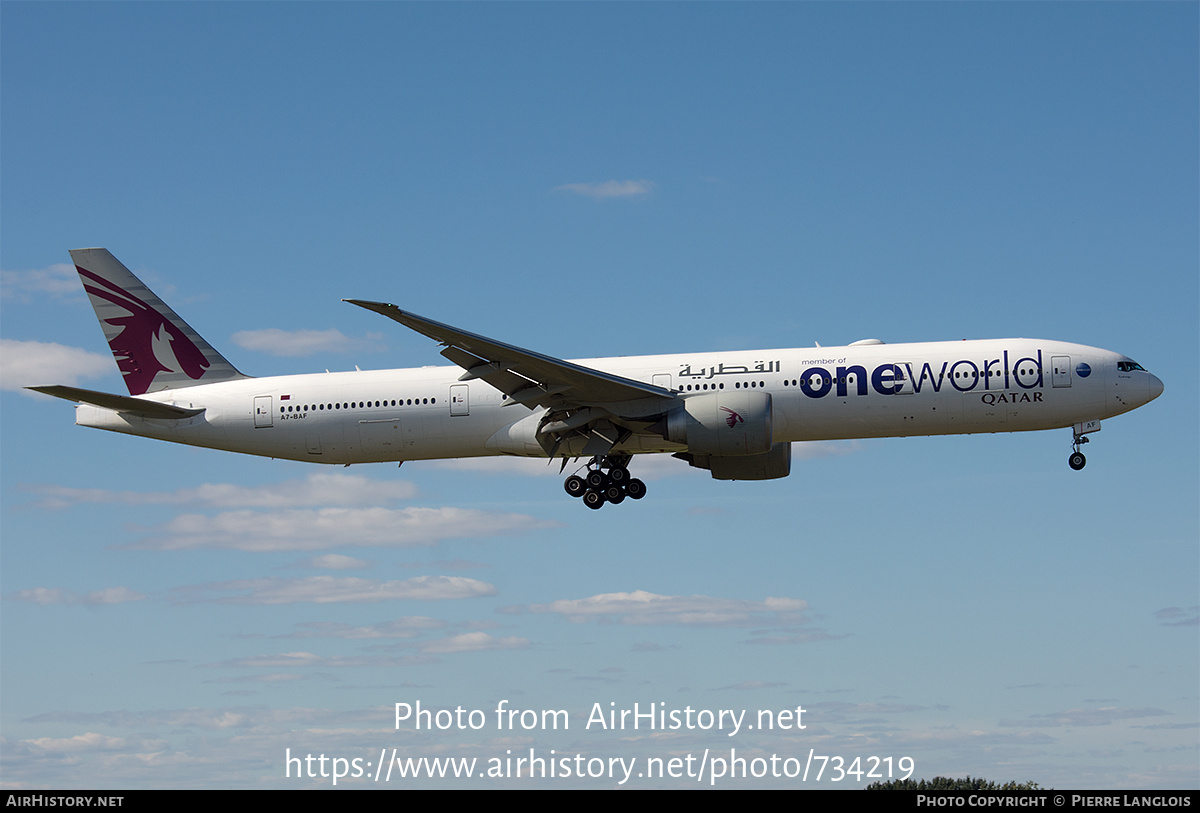 Aircraft Photo of A7-BAF | Boeing 777-3DZ/ER | Qatar Airways | AirHistory.net #734219