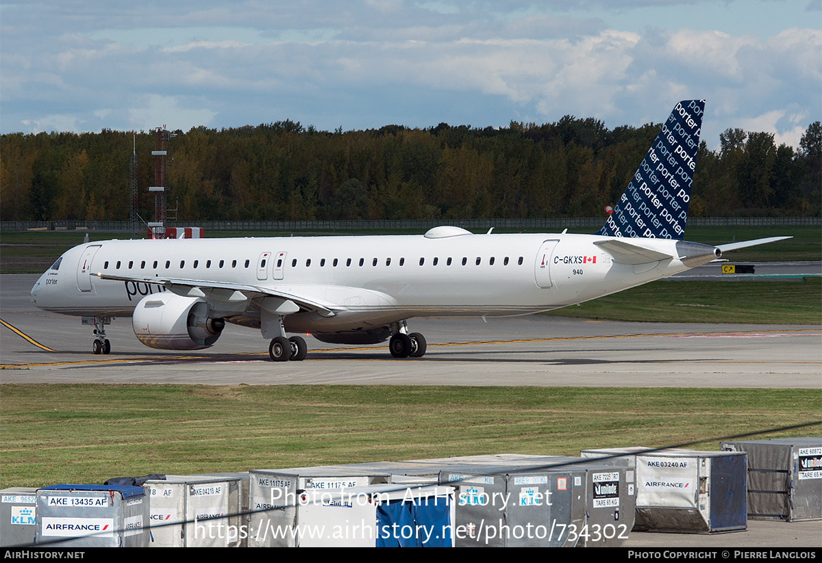 Aircraft Photo of C-GKXS | Embraer 195-E2 (ERJ-190-400) | Porter Airlines | AirHistory.net #734302