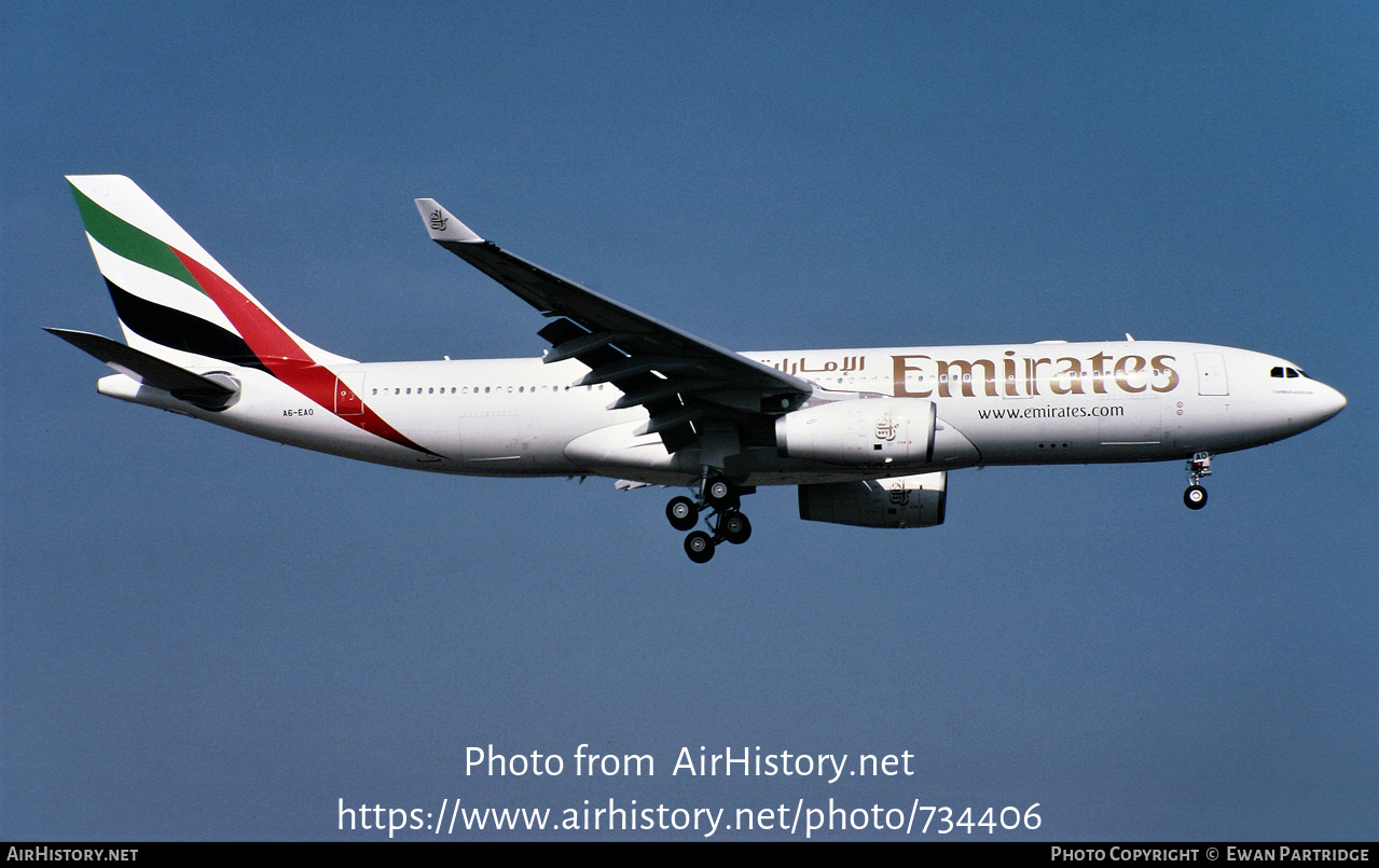 Aircraft Photo of A6-EAO | Airbus A330-243 | Emirates | AirHistory.net #734406