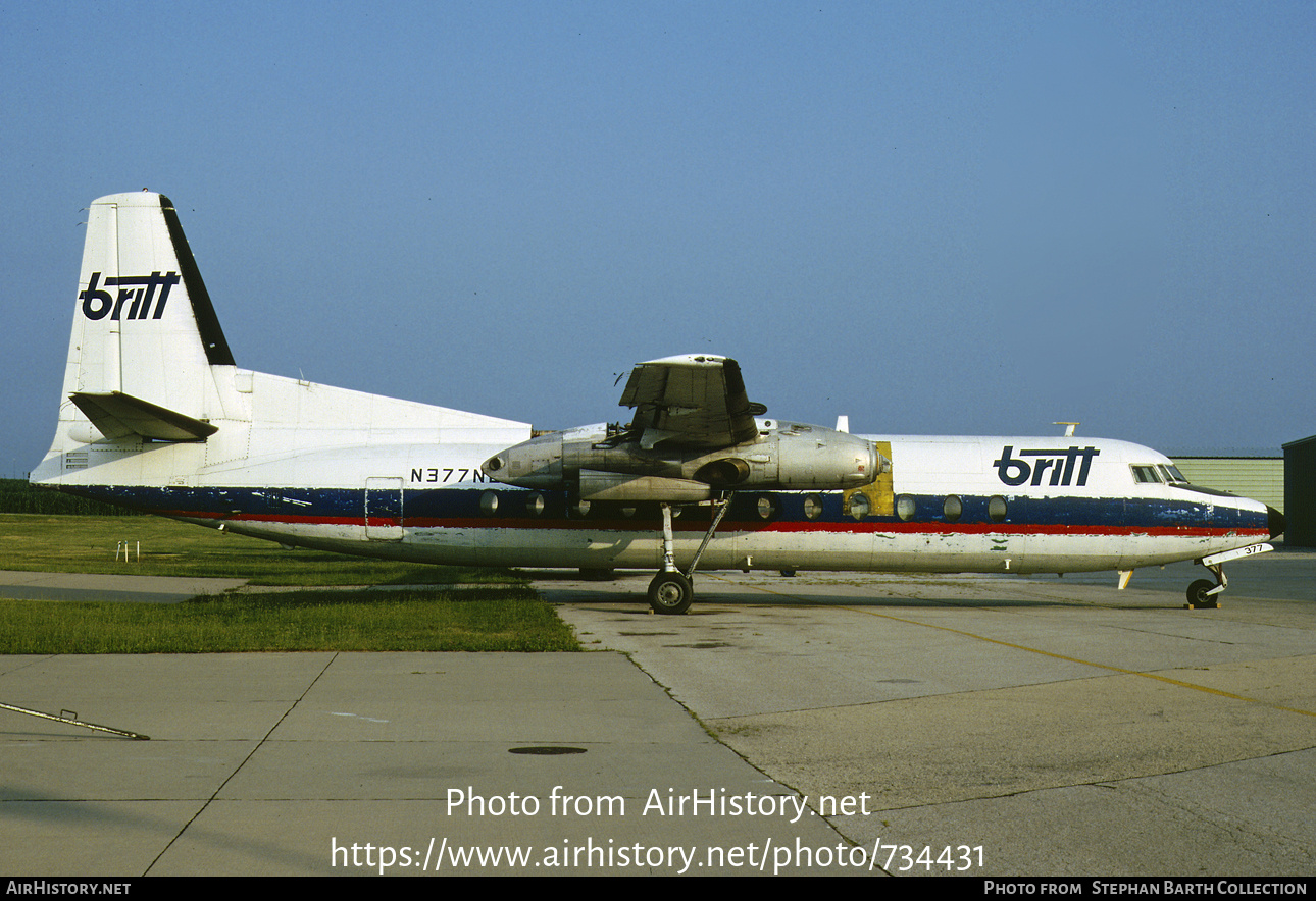 Aircraft Photo of N377NE | Fairchild Hiller FH-227C | Britt Airways | AirHistory.net #734431