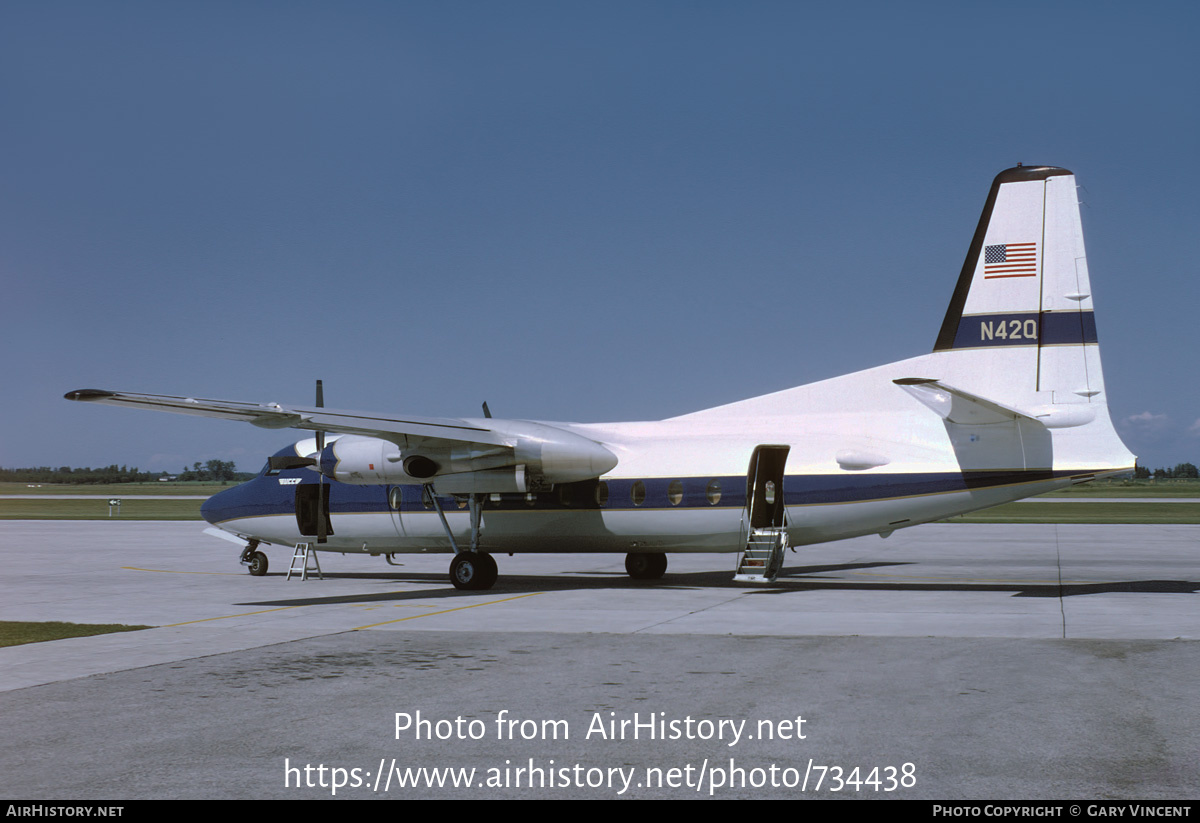 Aircraft Photo of N42Q | Fairchild F-27A | Union Carbide | AirHistory.net #734438