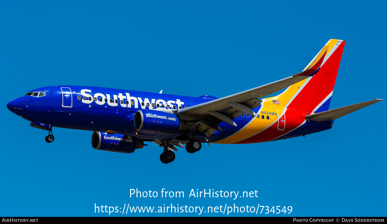 Aircraft Photo of N939WN | Boeing 737-7H4 | Southwest Airlines | AirHistory.net #734549