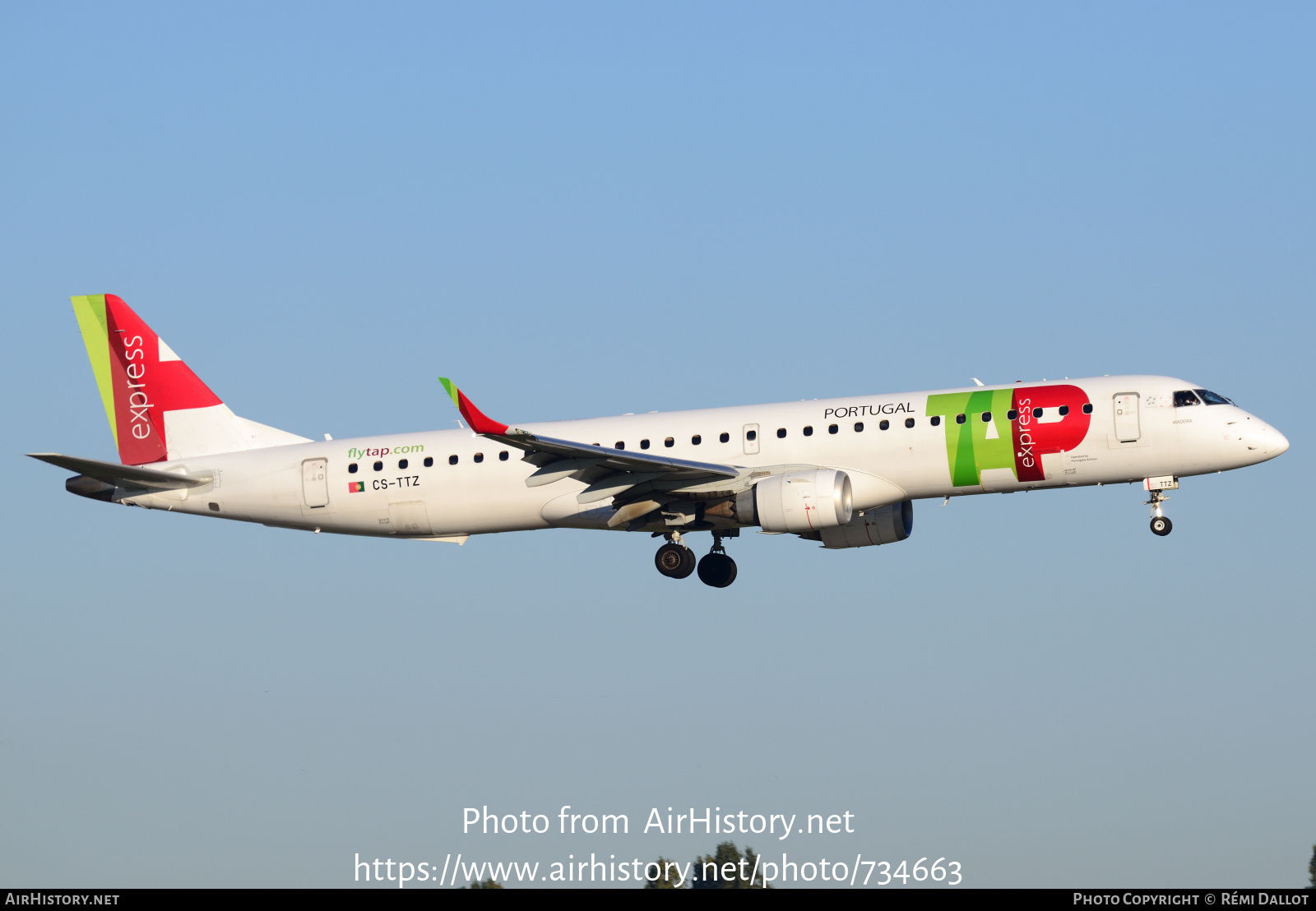 Aircraft Photo of CS-TTZ | Embraer 195AR (ERJ-190-200IGW) | TAP Portugal Express | AirHistory.net #734663