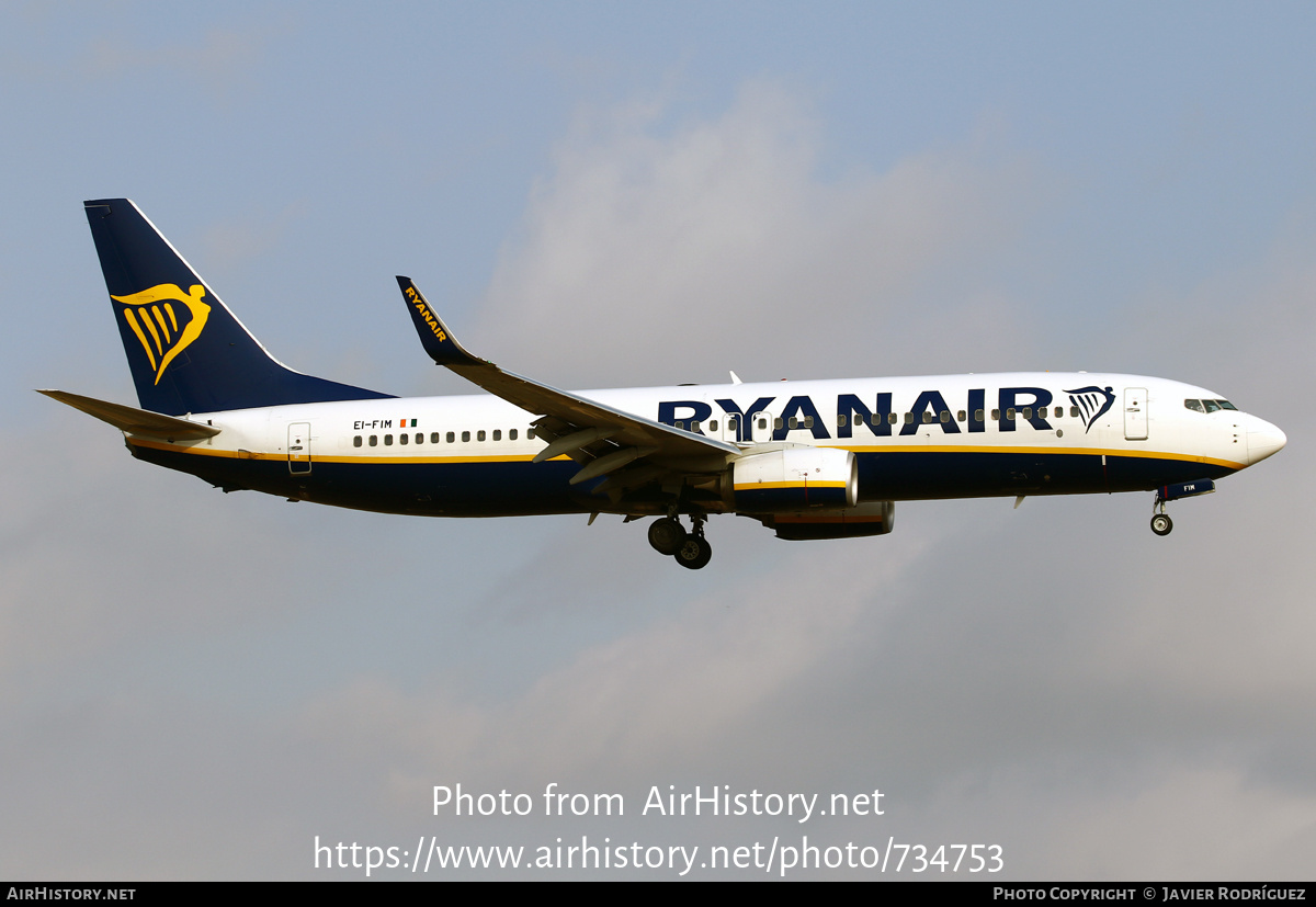 Aircraft Photo of EI-FIM | Boeing 737-8AS | Ryanair | AirHistory.net #734753