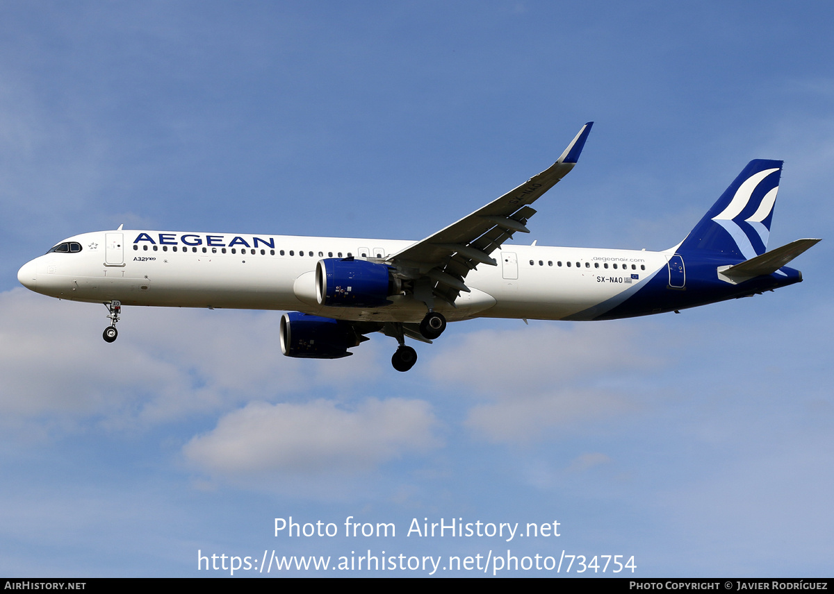 Aircraft Photo of SX-NAO | Airbus A321-271NX | Aegean Airlines | AirHistory.net #734754