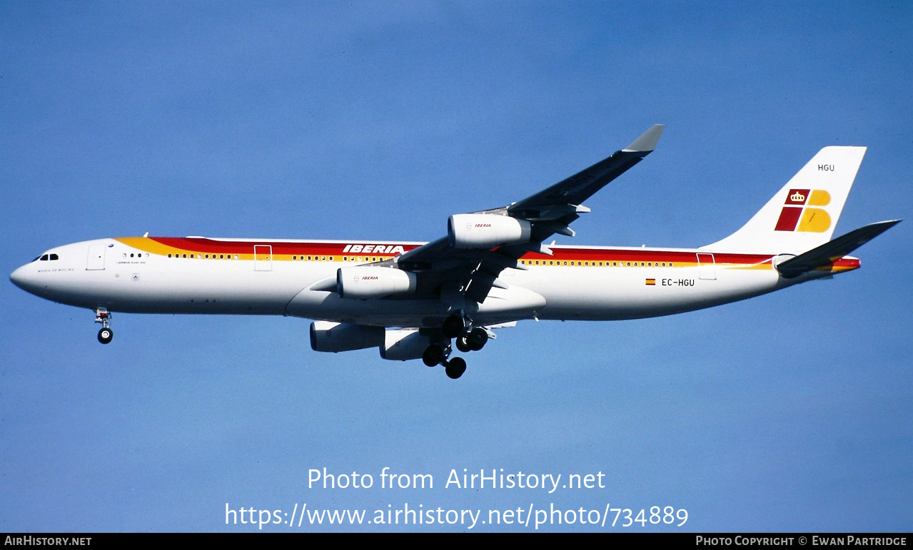 Aircraft Photo of EC-HGU | Airbus A340-313 | Iberia | AirHistory.net #734889