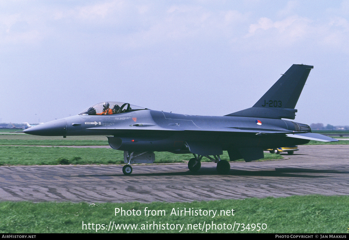 Aircraft Photo of J-203 | General Dynamics F-16A Fighting Falcon | Netherlands - Air Force | AirHistory.net #734950