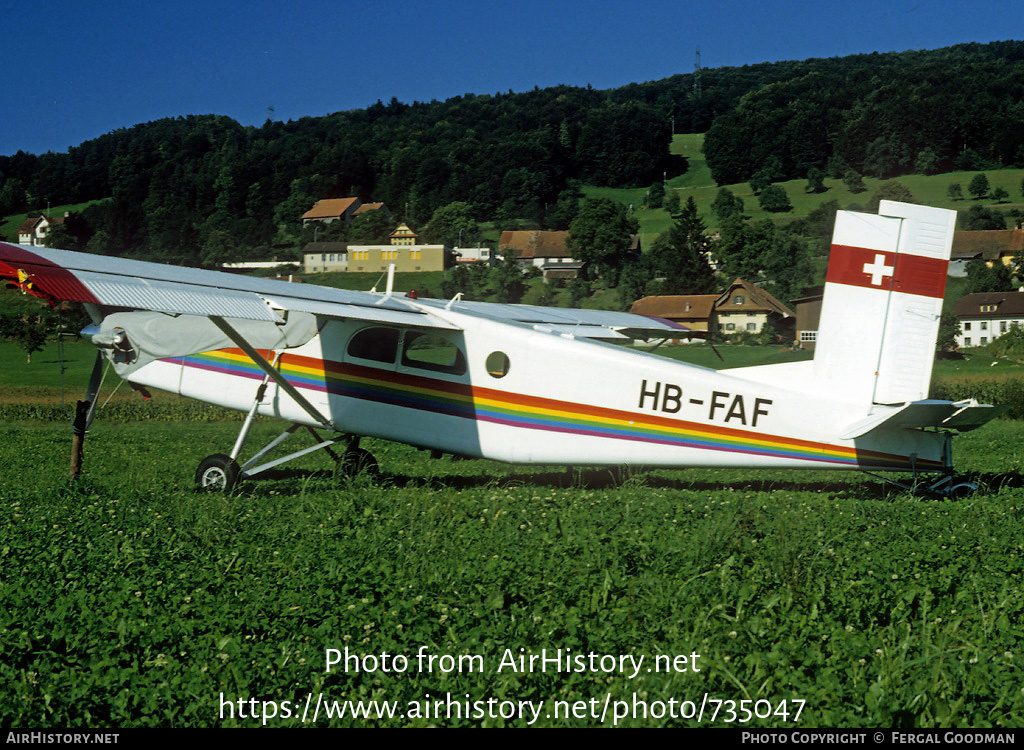 Aircraft Photo of HB-FAF | Pilatus PC-6/B1-H2 Turbo Porter | AirHistory.net #735047