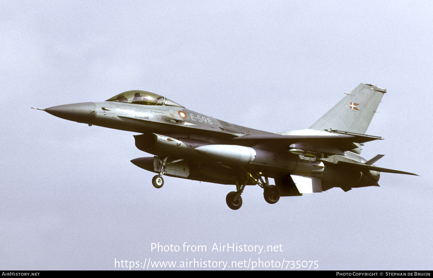 Aircraft Photo of E-598 | General Dynamics F-16A Fighting Falcon | Denmark - Air Force | AirHistory.net #735075