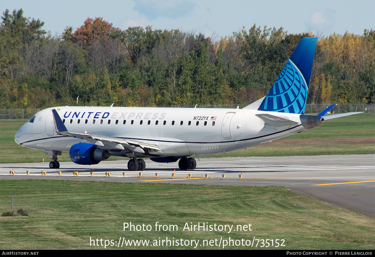 Aircraft Photo of N722YX | Embraer 175LR (ERJ-170-200LR) | United Express | AirHistory.net #735152