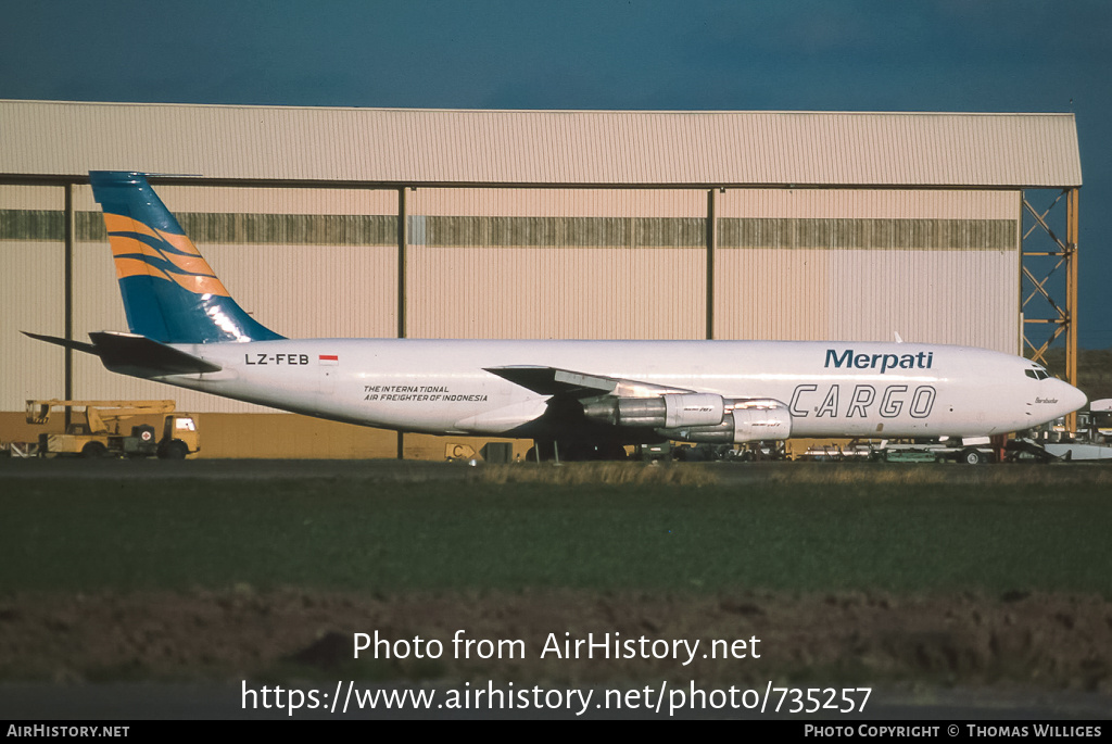 Aircraft Photo of LZ-FEB | Boeing 707-323C | Merpati Nusantara Airlines Cargo | AirHistory.net #735257