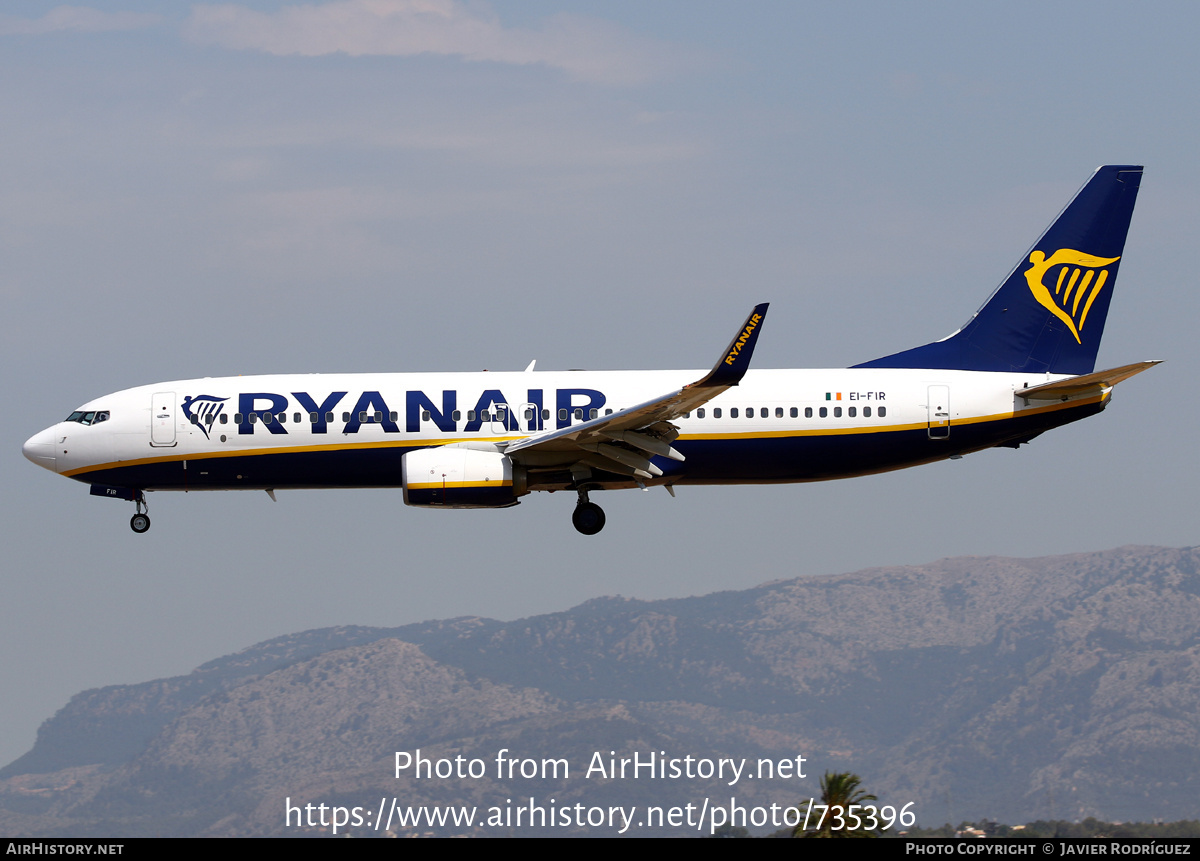 Aircraft Photo of EI-FIR | Boeing 737-8AS | Ryanair | AirHistory.net #735396