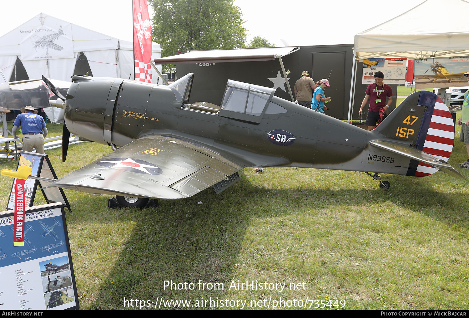 Aircraft Photo of N936SB / 38-105 | Scalebirds Litefighter P-36A | USA - Air Force | AirHistory.net #735449