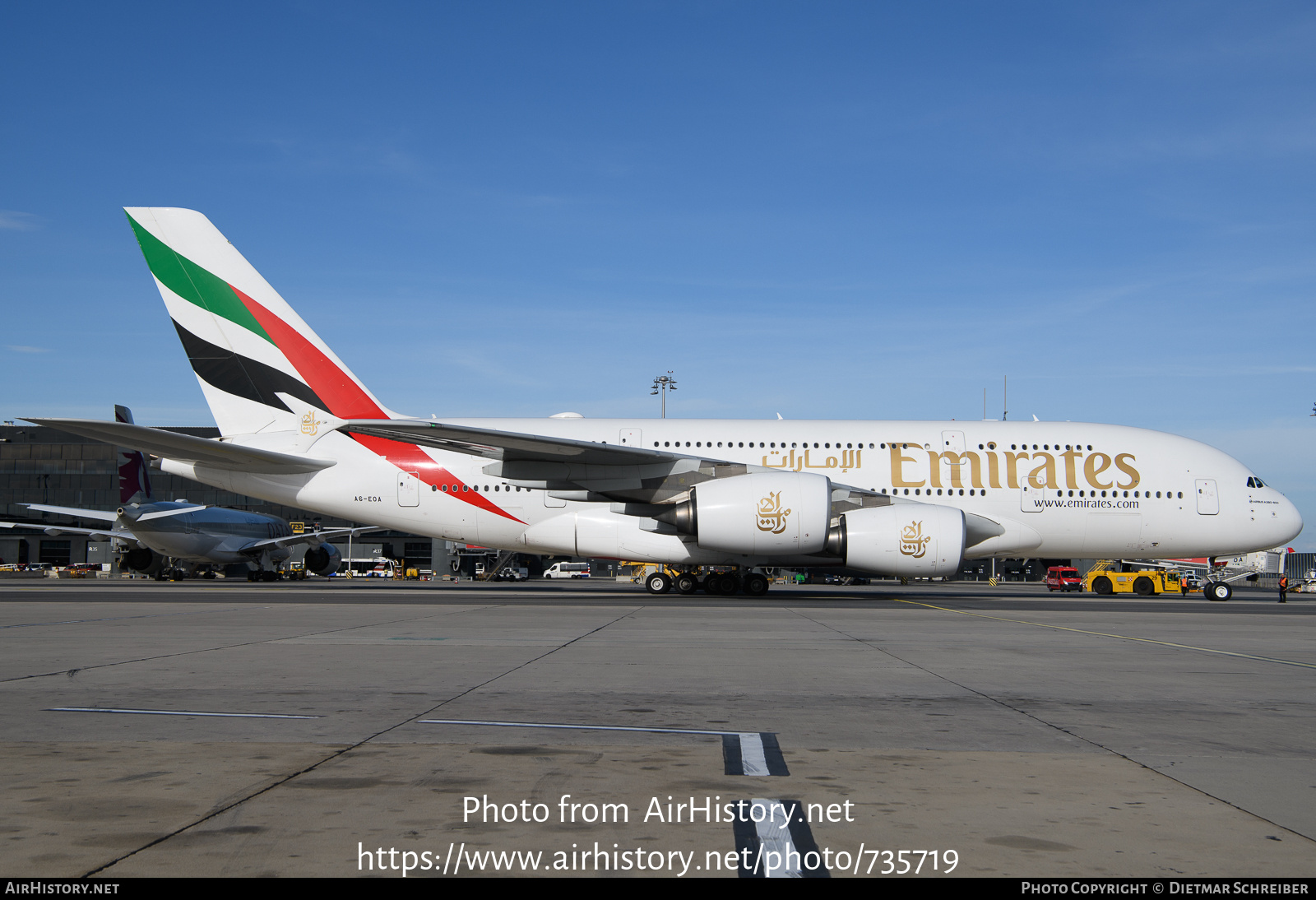 Aircraft Photo of A6-EOA | Airbus A380-861 | Emirates | AirHistory.net #735719