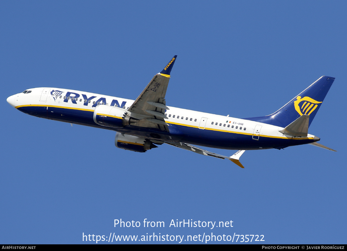 Aircraft Photo of EI-IHR | Boeing 737-8200 Max 200 | Ryanair | AirHistory.net #735722