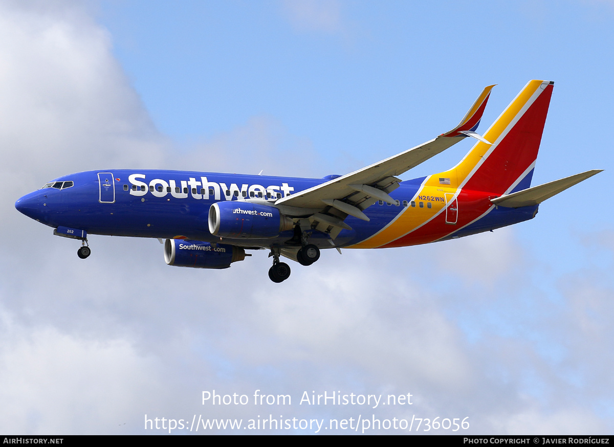 Aircraft Photo of N262WN | Boeing 737-7H4 | Southwest Airlines | AirHistory.net #736056