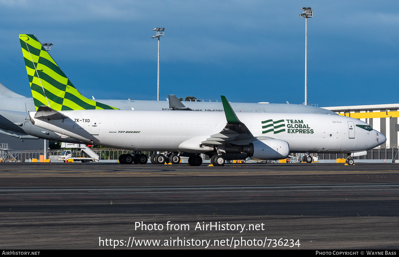 Aircraft Photo of ZK-TXD | Boeing 737-8FH | Team Global Express | AirHistory.net #736234