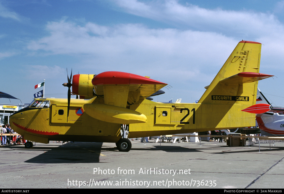 Aircraft Photo of F-ZBAR | Canadair CL-215-I (CL-215-1A10) | Sécurité Civile | AirHistory.net #736235