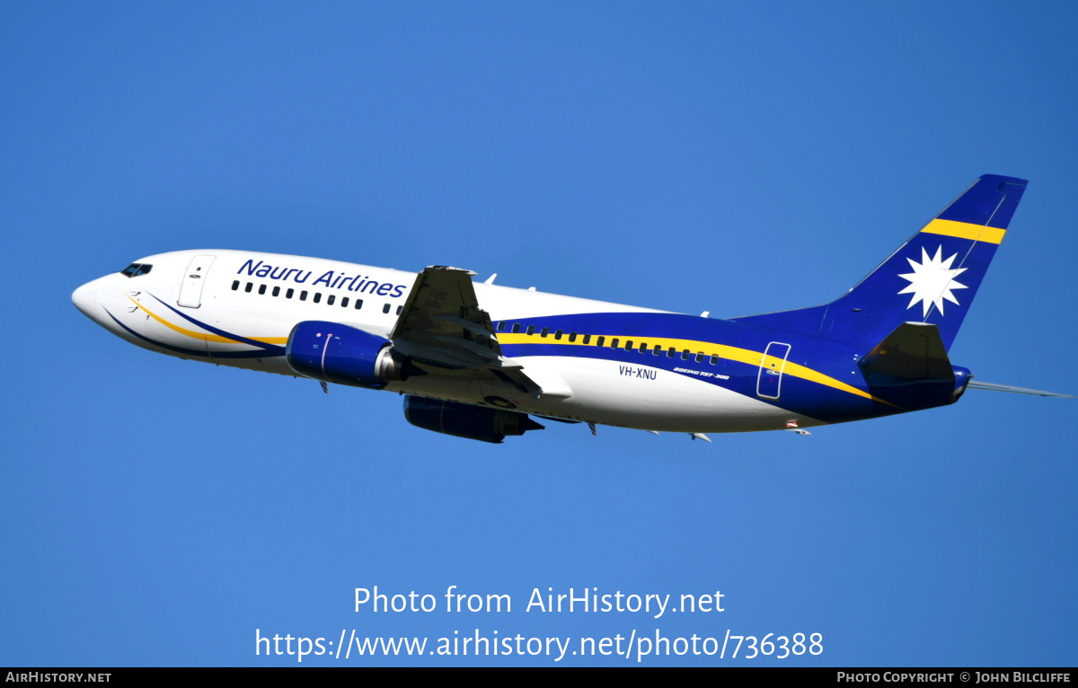 Aircraft Photo of VH-XNU | Boeing 737-319 | Nauru Airlines | AirHistory.net #736388