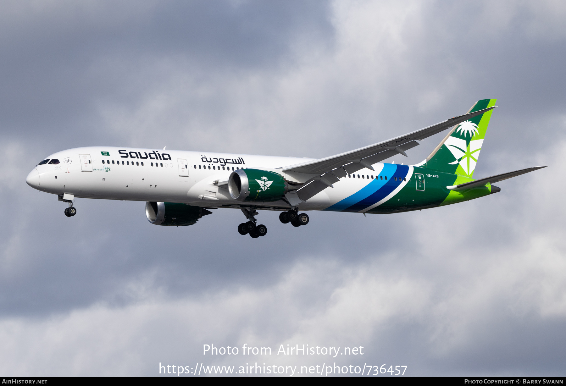 Aircraft Photo of HZ-ARB | Boeing 787-9 Dreamliner | Saudia - Saudi Arabian Airlines | AirHistory.net #736457