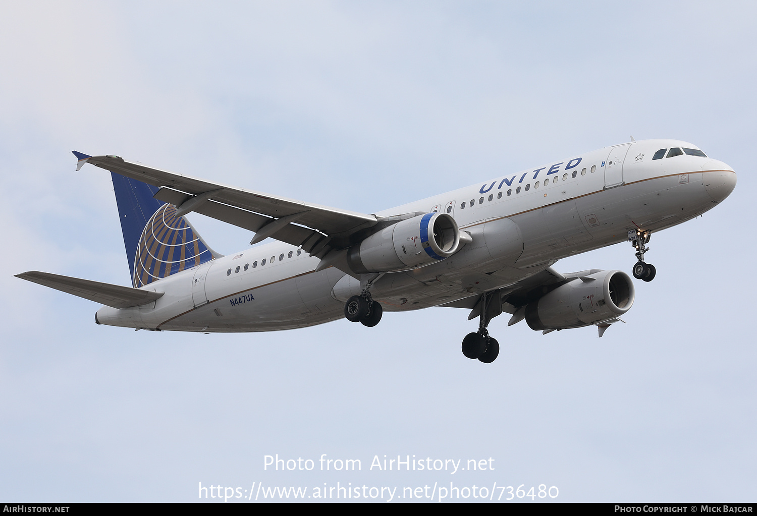 Aircraft Photo of N447UA | Airbus A320-232 | United Airlines | AirHistory.net #736480