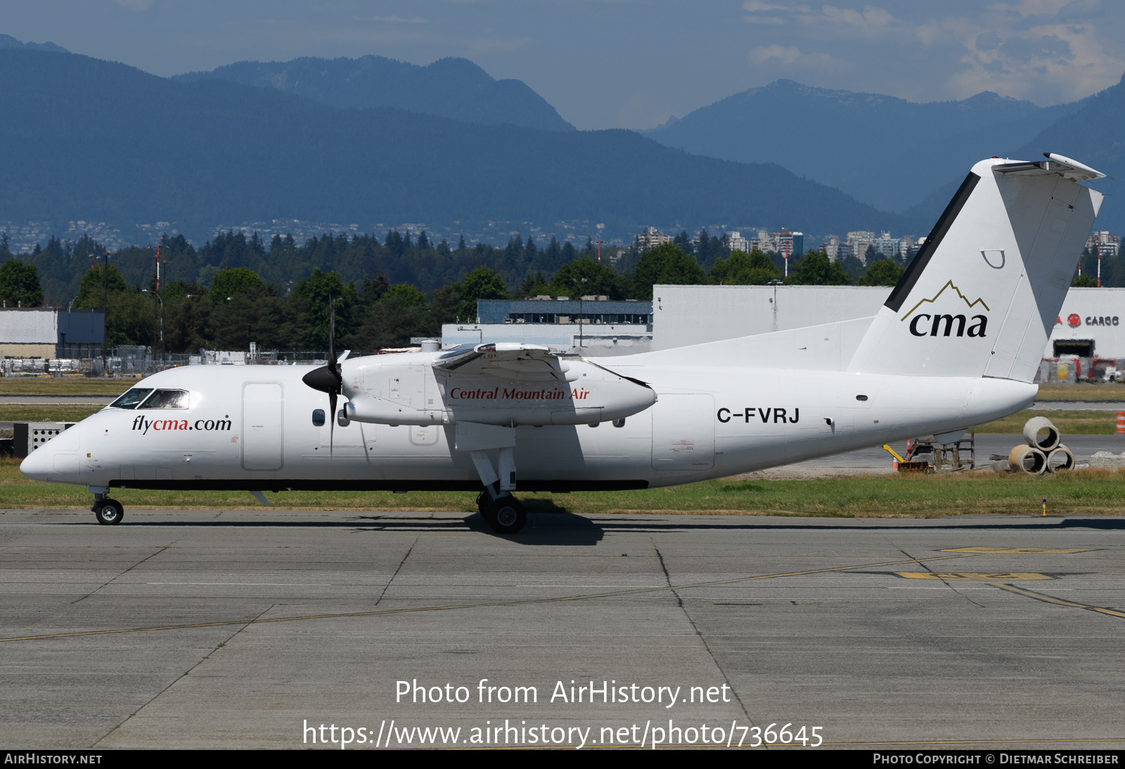 Aircraft Photo of C-FVRJ | De Havilland Canada DHC-8-106 Dash 8 | Central Mountain Air - CMA | AirHistory.net #736645