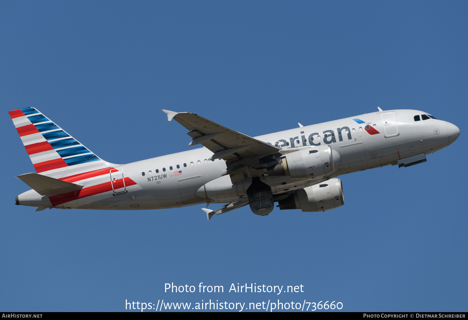 Aircraft Photo of N721UW | Airbus A319-112 | American Airlines | AirHistory.net #736660