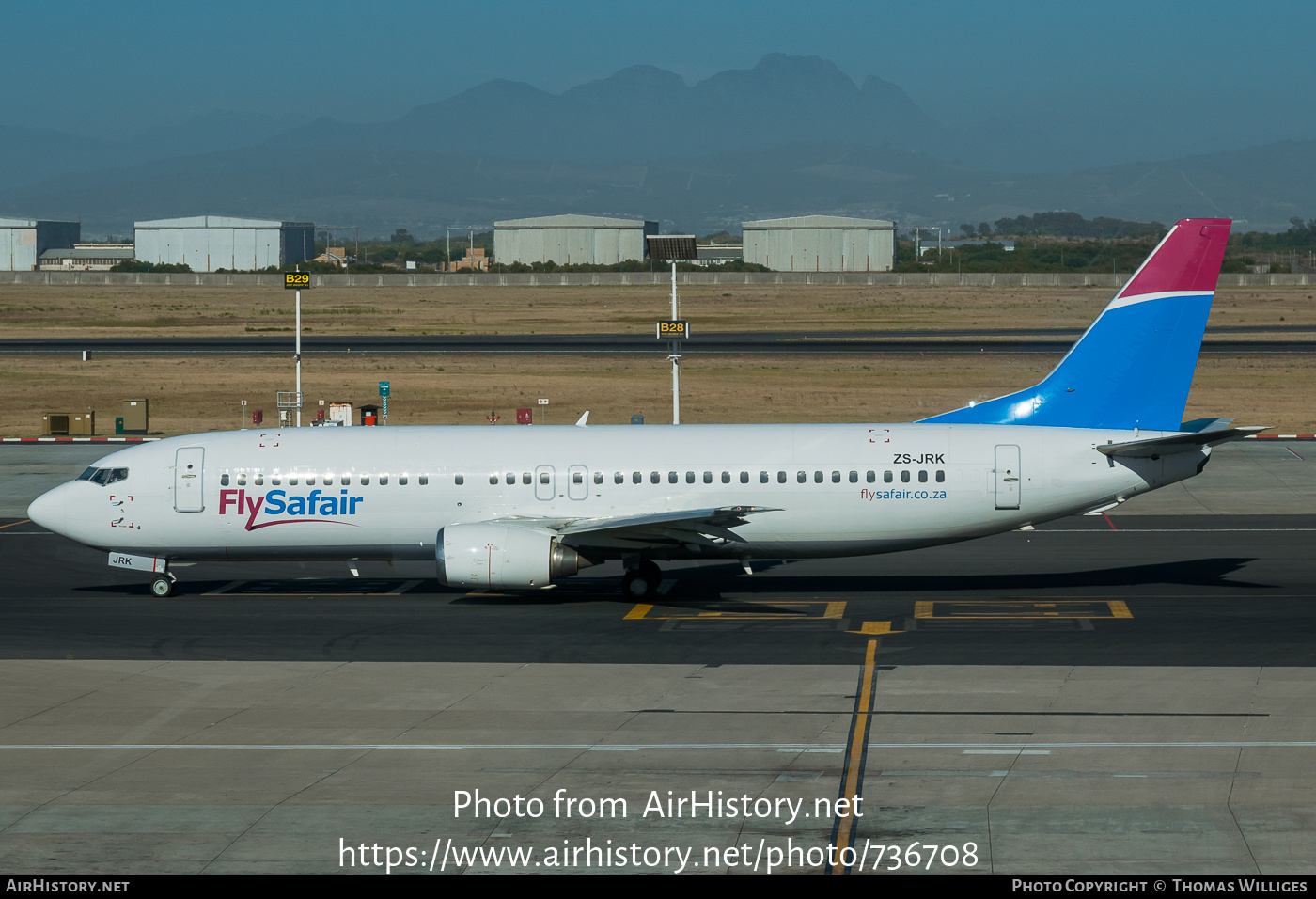 Aircraft Photo of ZS-JRK | Boeing 737-4Q8 | FlySafair | AirHistory.net #736708