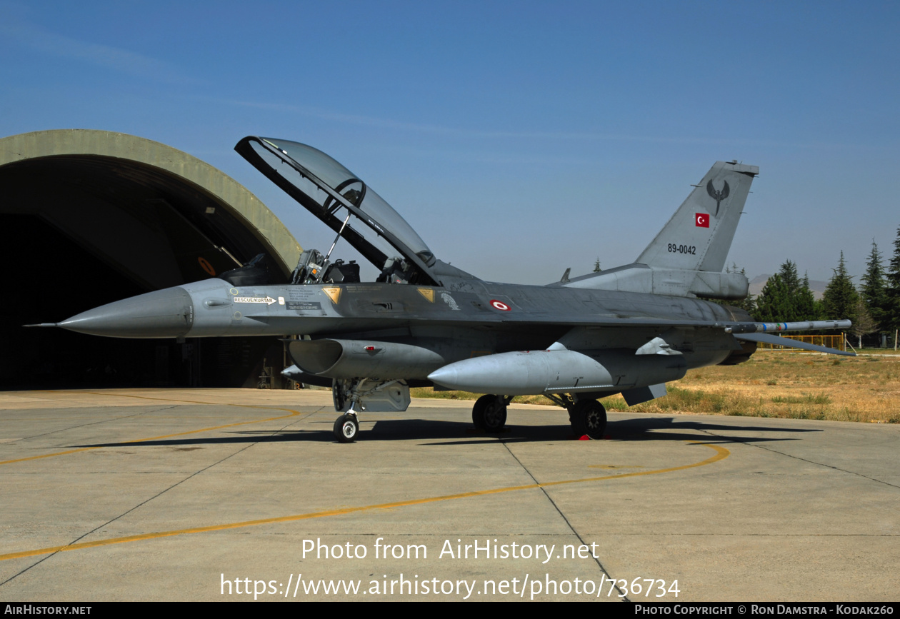 Aircraft Photo of 89-0042 | General Dynamics F-16DG Night Falcon | Turkey - Air Force | AirHistory.net #736734