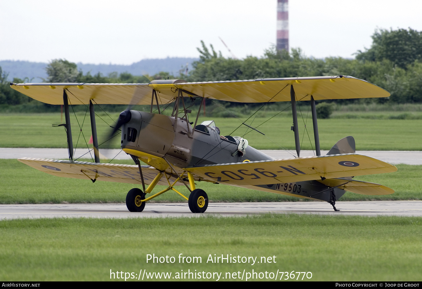 Aircraft Photo of G-ANFP / N9503 | De Havilland D.H. 82A Tiger Moth | UK - Air Force | AirHistory.net #736770