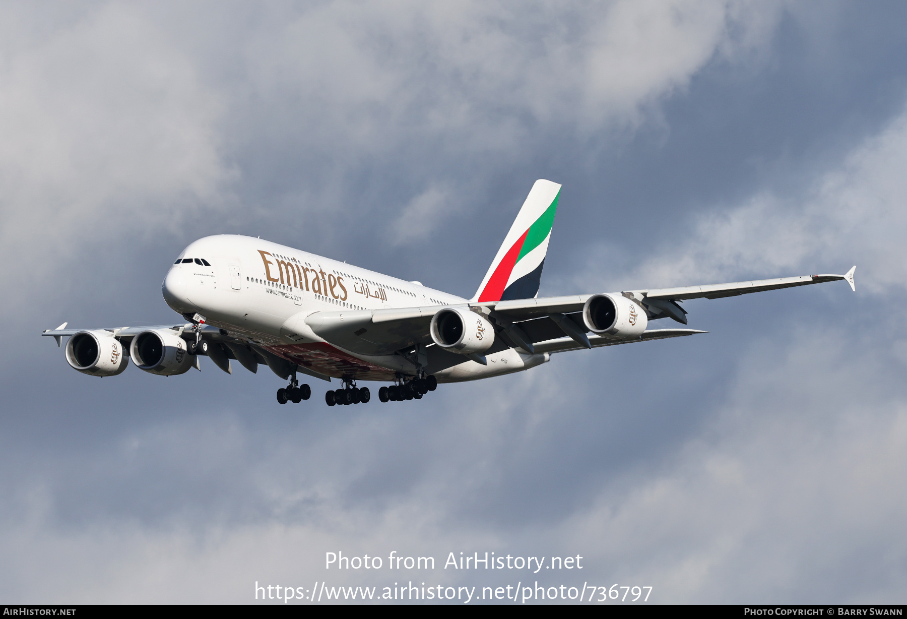 Aircraft Photo of A6-EUB | Airbus A380-861 | Emirates | AirHistory.net #736797