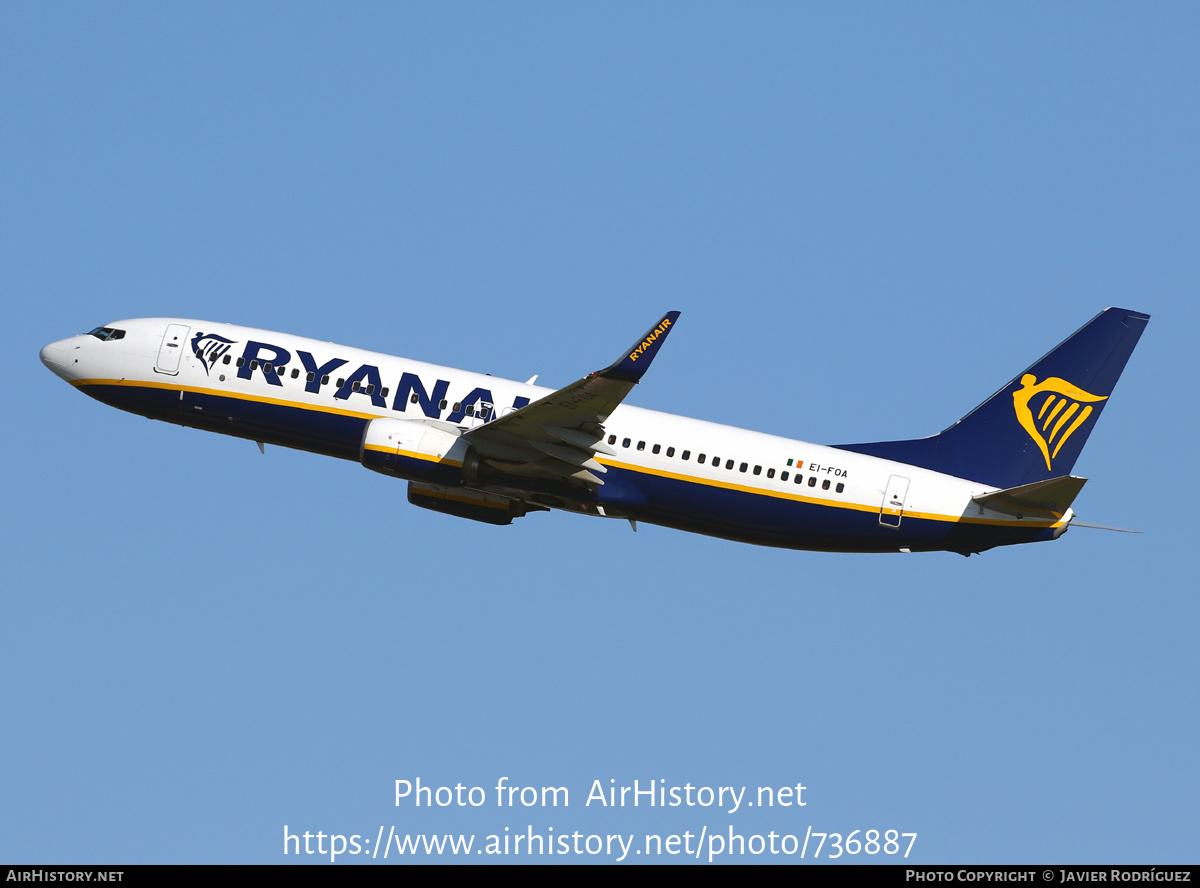 Aircraft Photo of EI-FOA | Boeing 737-8AS | Ryanair | AirHistory.net #736887