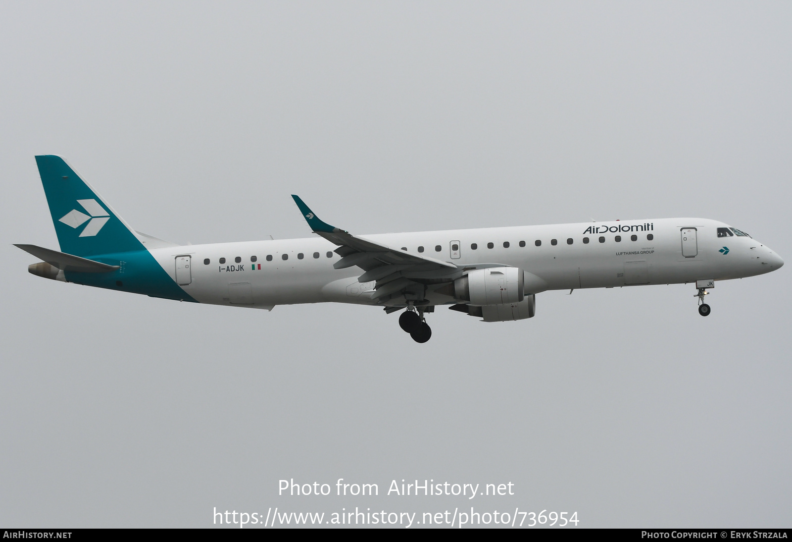 Aircraft Photo of I-ADJK | Embraer 195LR (ERJ-190-200LR) | Air Dolomiti | AirHistory.net #736954