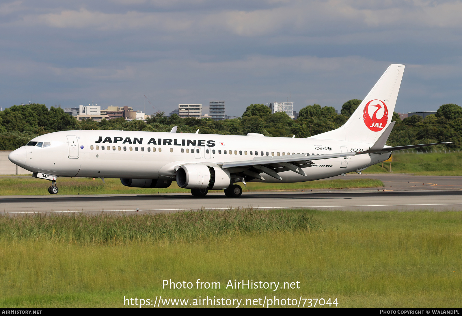 Aircraft Photo of JA342J | Boeing 737-846 | Japan Airlines - JAL | AirHistory.net #737044