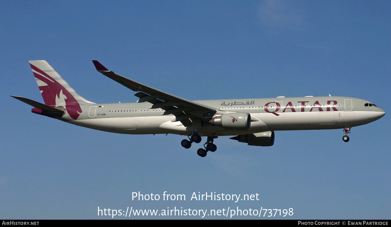 Aircraft Photo of A7-AEM | Airbus A330-302 | Qatar Airways | AirHistory.net #737198