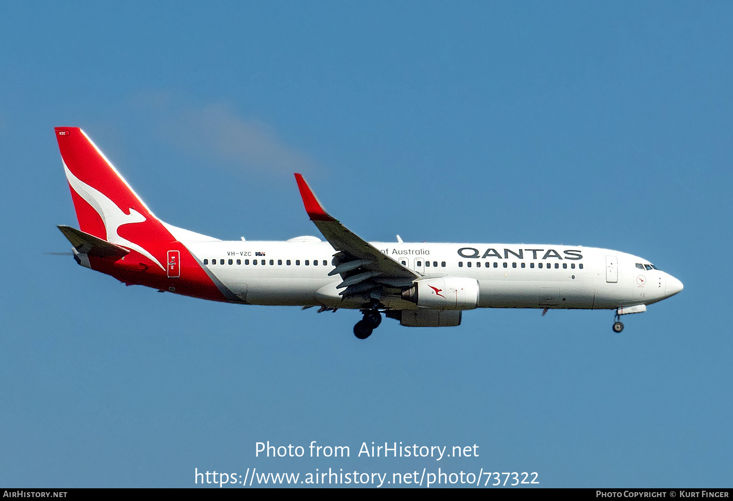 Aircraft Photo of VH-VZC | Boeing 737-838 | Qantas | AirHistory.net #737322