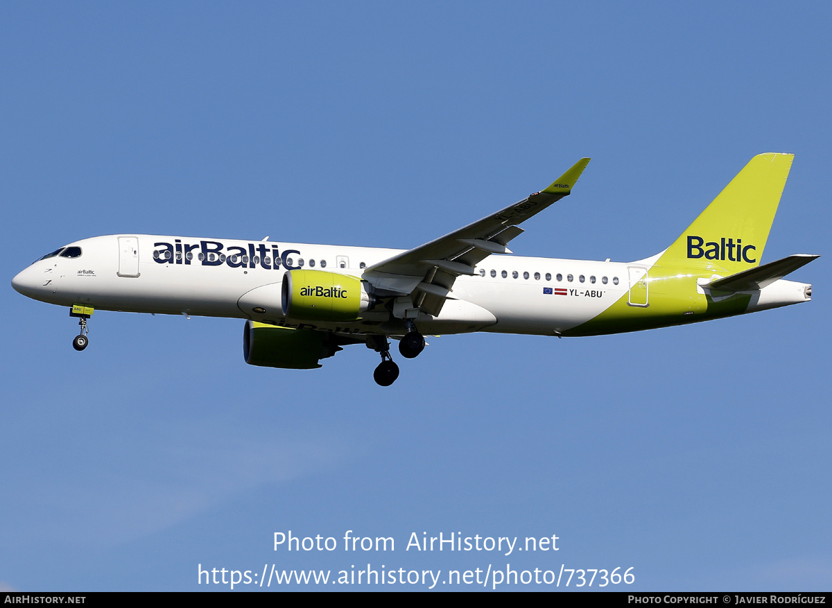 Aircraft Photo of YL-ABU | Airbus A220-300 (BD-500-1A11) | AirBaltic | AirHistory.net #737366