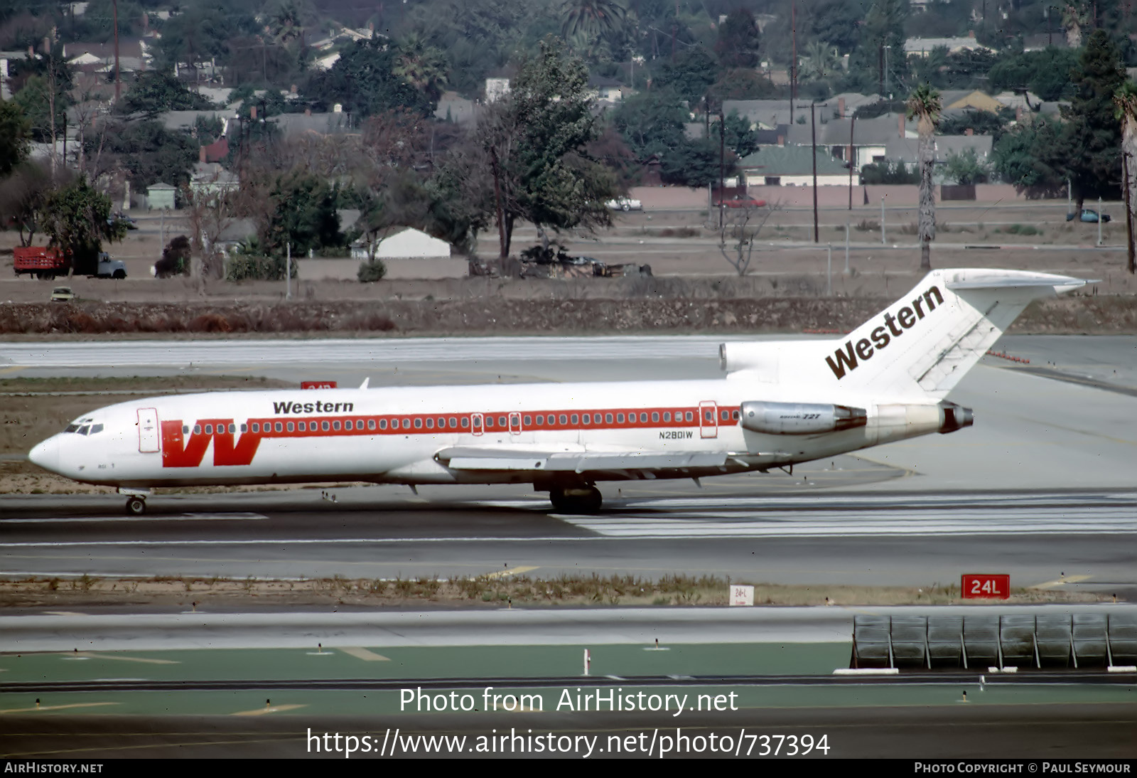 Aircraft Photo of N2801W | Boeing 727-247 | Western Airlines | AirHistory.net #737394