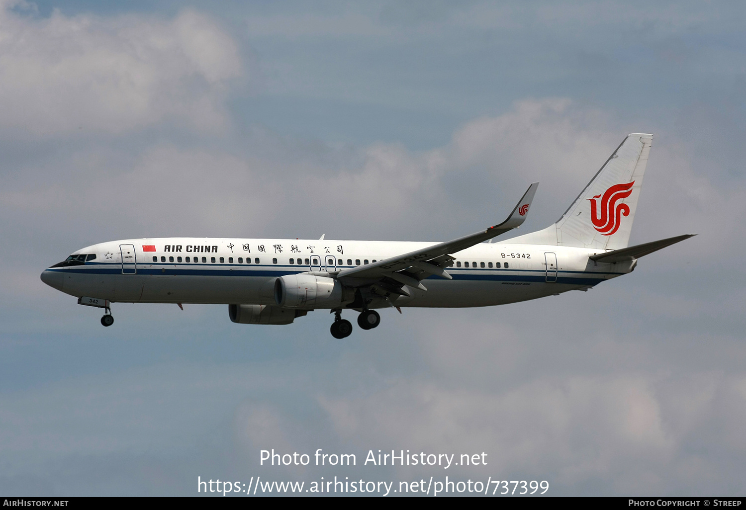 Aircraft Photo of B-5342 | Boeing 737-89L | Air China | AirHistory.net #737399