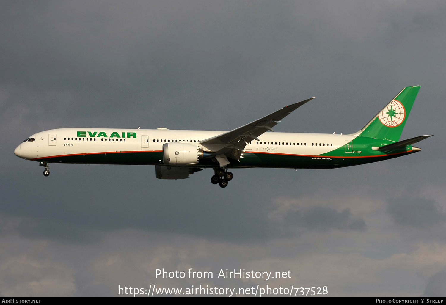 Aircraft Photo of B-17810 | Boeing 787-10 Dreamliner | EVA Air | AirHistory.net #737528