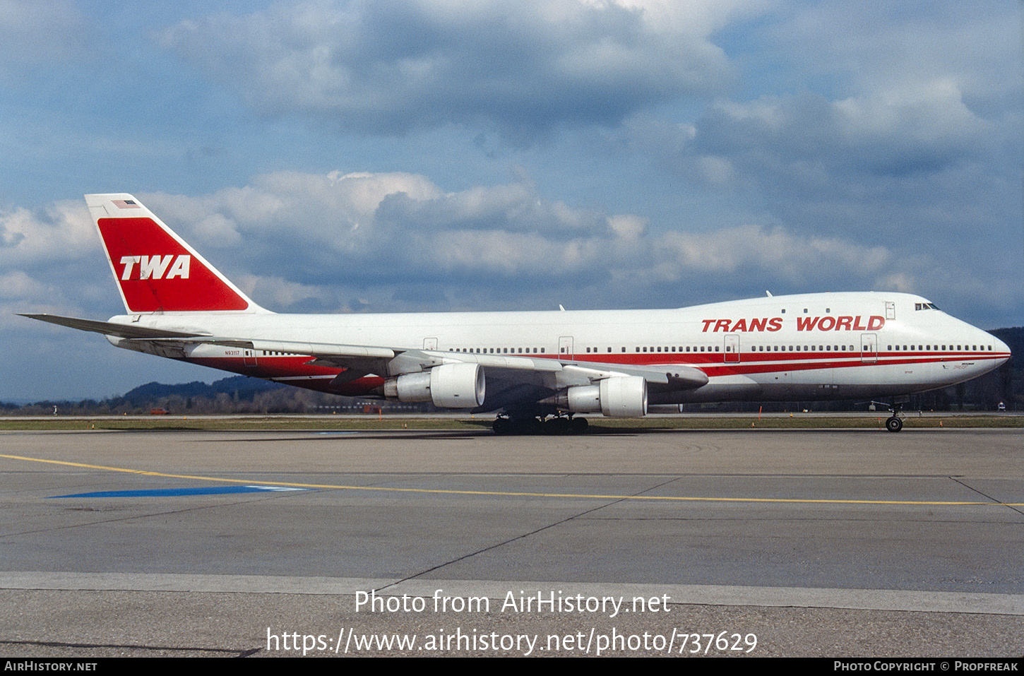 Aircraft Photo of N93117 | Boeing 747-131 | Trans World Airlines - TWA | AirHistory.net #737629