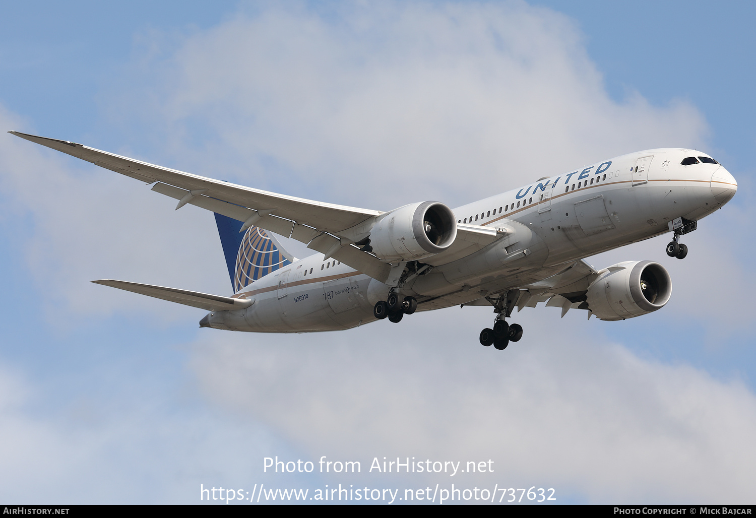 Aircraft Photo of N26910 | Boeing 787-8 Dreamliner | United Airlines | AirHistory.net #737632