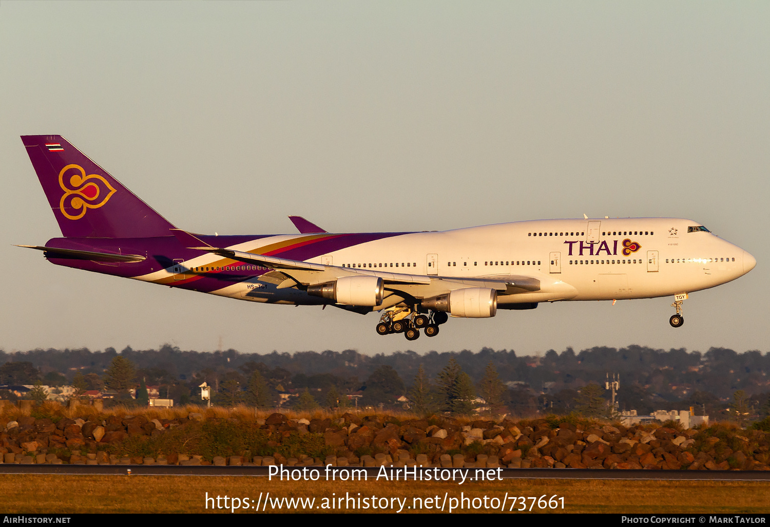 Aircraft Photo of HS-TGY | Boeing 747-4D7 | Thai Airways International | AirHistory.net #737661