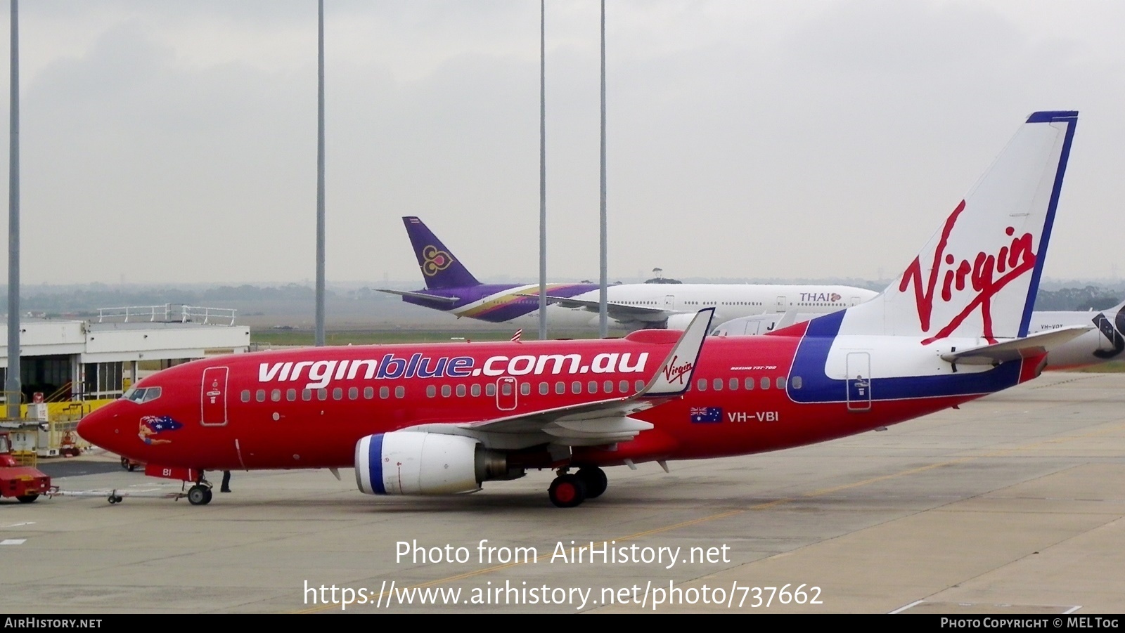 Aircraft Photo of VH-VBI | Boeing 737-7Q8 | Virgin Blue Airlines | AirHistory.net #737662