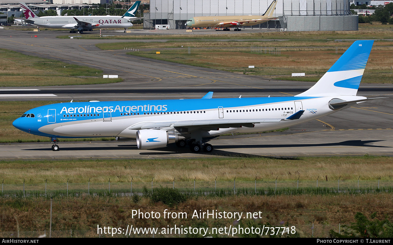 Aircraft Photo of F-WWCQ | Airbus A330-202 | Aerolíneas Argentinas | AirHistory.net #737718